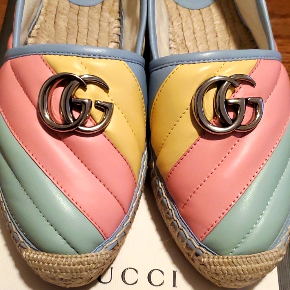 Gucci GG Marmont Multicolor Espadrilles - Size 38 (US 8) - NWT